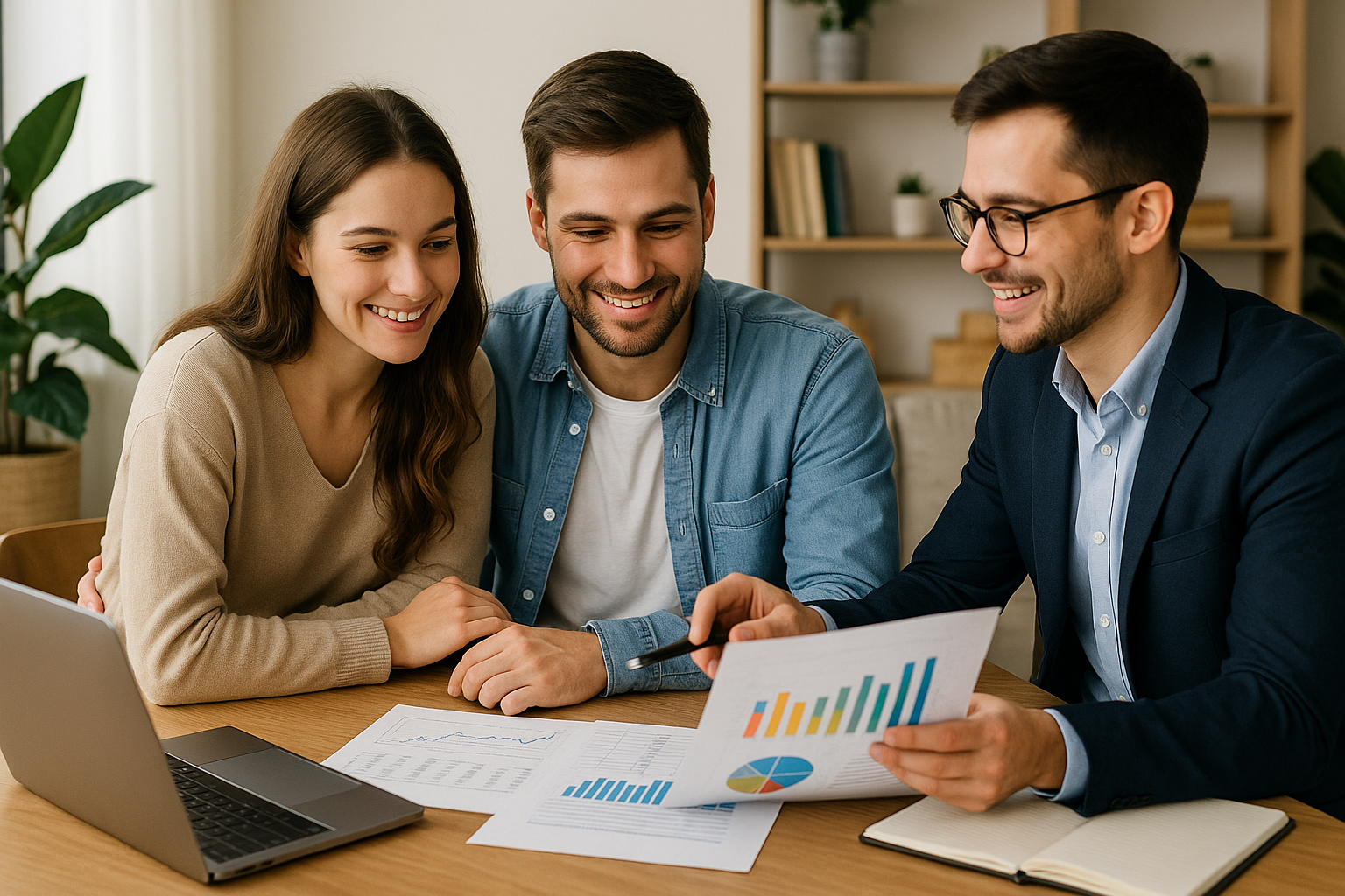 Couple working with a financial planner