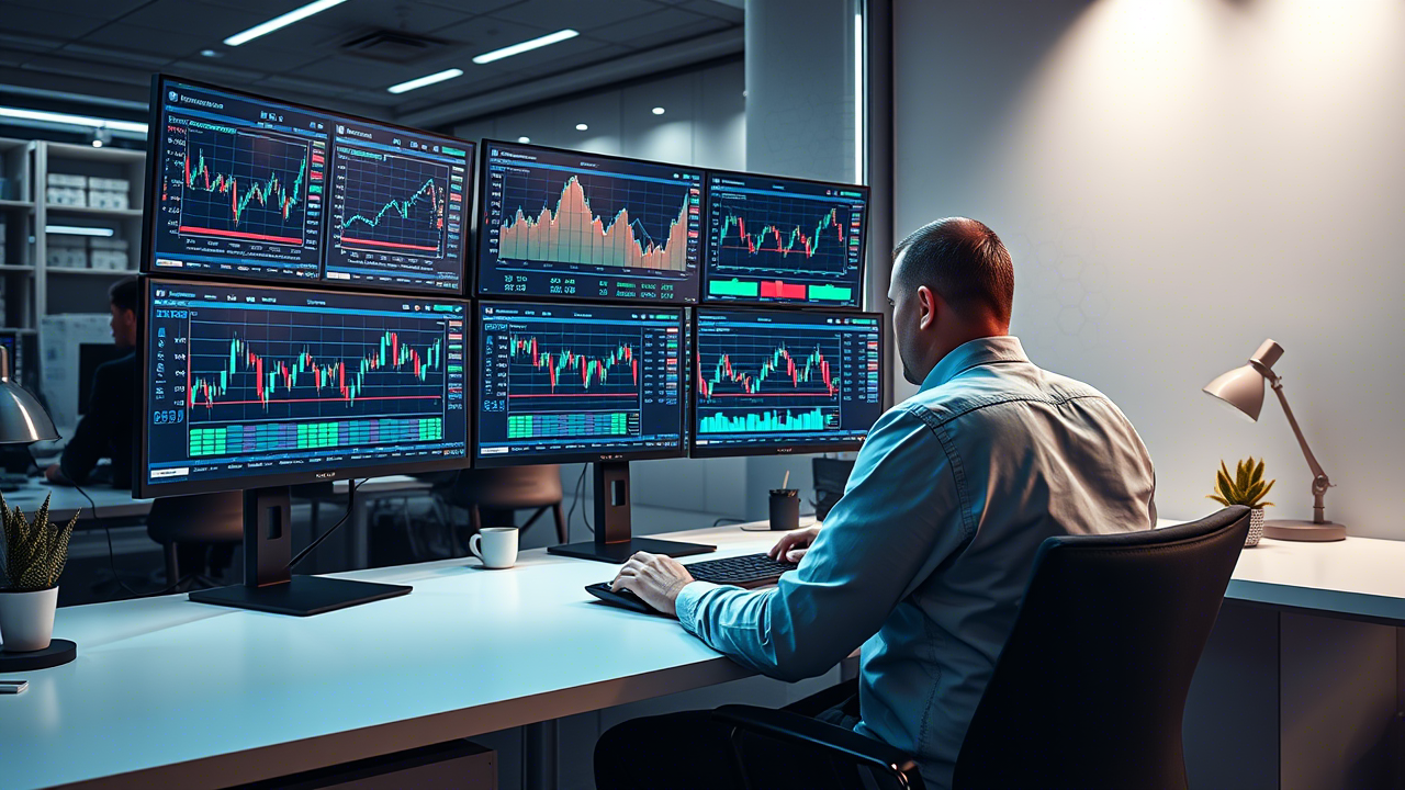Altcoins investment guide showing cryptocurrency market analysis on trading monitors